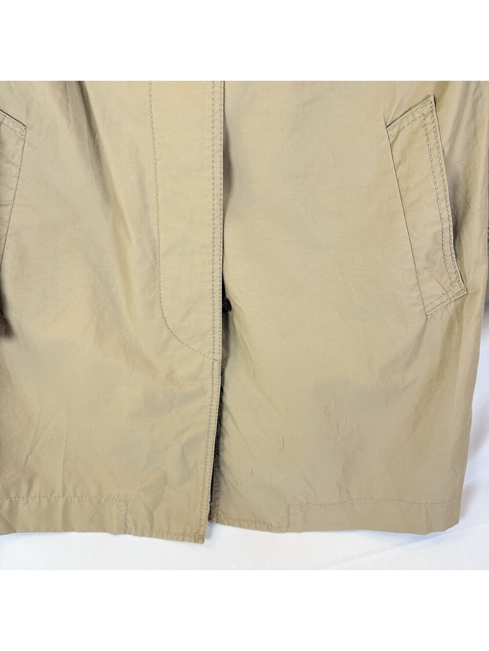 Gap Women's Beige Trench Coat Mid-Length Button Closure Pockets Size M - Picture 4 of 14